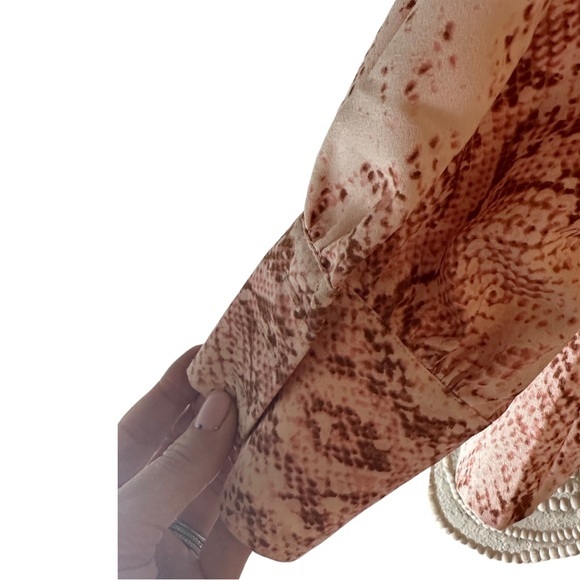 Rachel Parcel Snake Print Pink Women's Blouse - Large‎ - button down - Picture 6 of 6